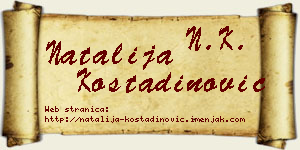 Natalija Kostadinović vizit kartica